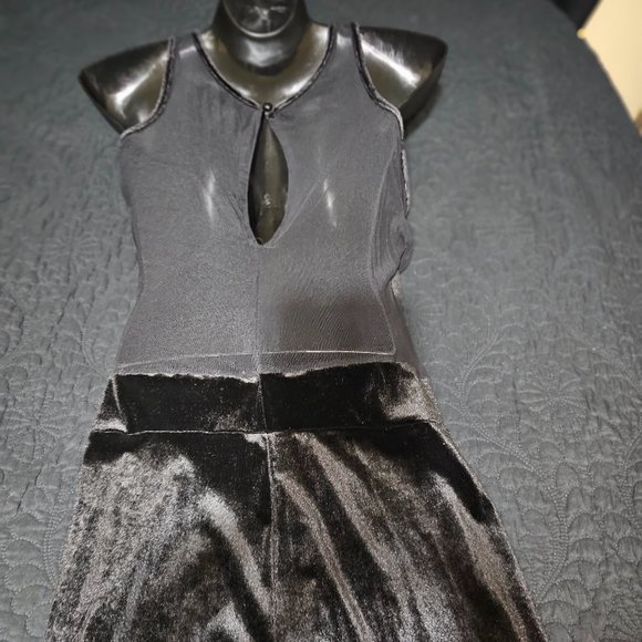 Alluring Velour & Mesh Jumpsuit S/M - Picture 2 of 4